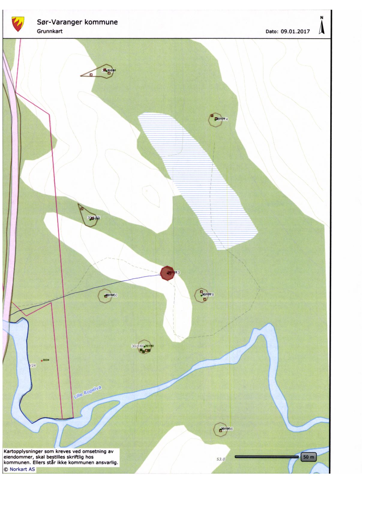 Sør-Varanger kommune Grunnkart Dato: 09.01.2017 A,k1112)1,'.