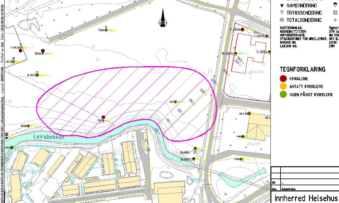 Helge Ingstads veg 1 3, Innherred Helsehus Geoteknisk vurdering for detaljregulering multiconsult.no Figur 2: Avgrensning av løsneområdet «Nedre Røstadlia» sørvest for byggetomta.