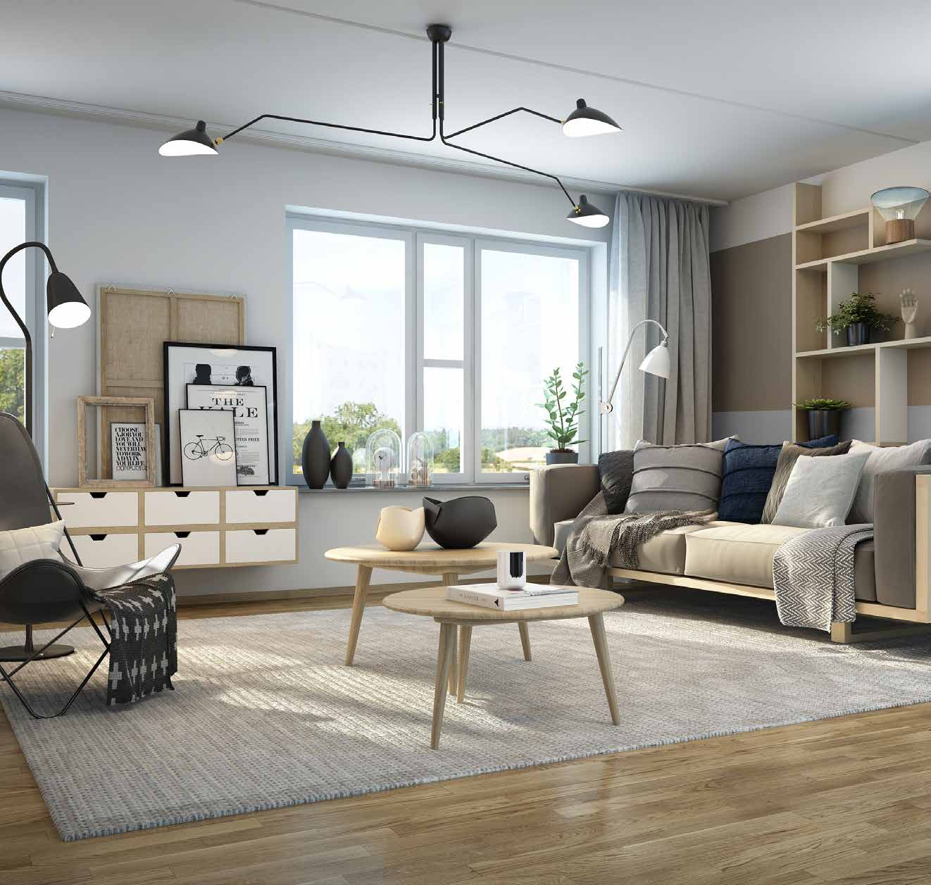 Å SKAPE ET HJEM JM Original sørger for at din nye bolig er preget av skandinavisk design, med tregulv og overflater som hovedsakelig består av naturmaterialer.