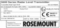 Rosemount 5600-serien TRINN : KOPLE TIL LEDNINGER OG SETTE PÅ SPENNING Bruk informasjonen på transmittermerket for identifikasjon av aktivert ekstrautstyr.