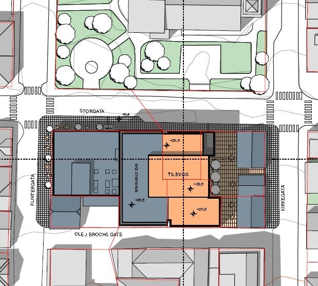 5 BESKRIVELSE AV PLANFORSLAGET Plangrep Formålet med planen er å legge til rette for en utvidelse av hotell Sverre.