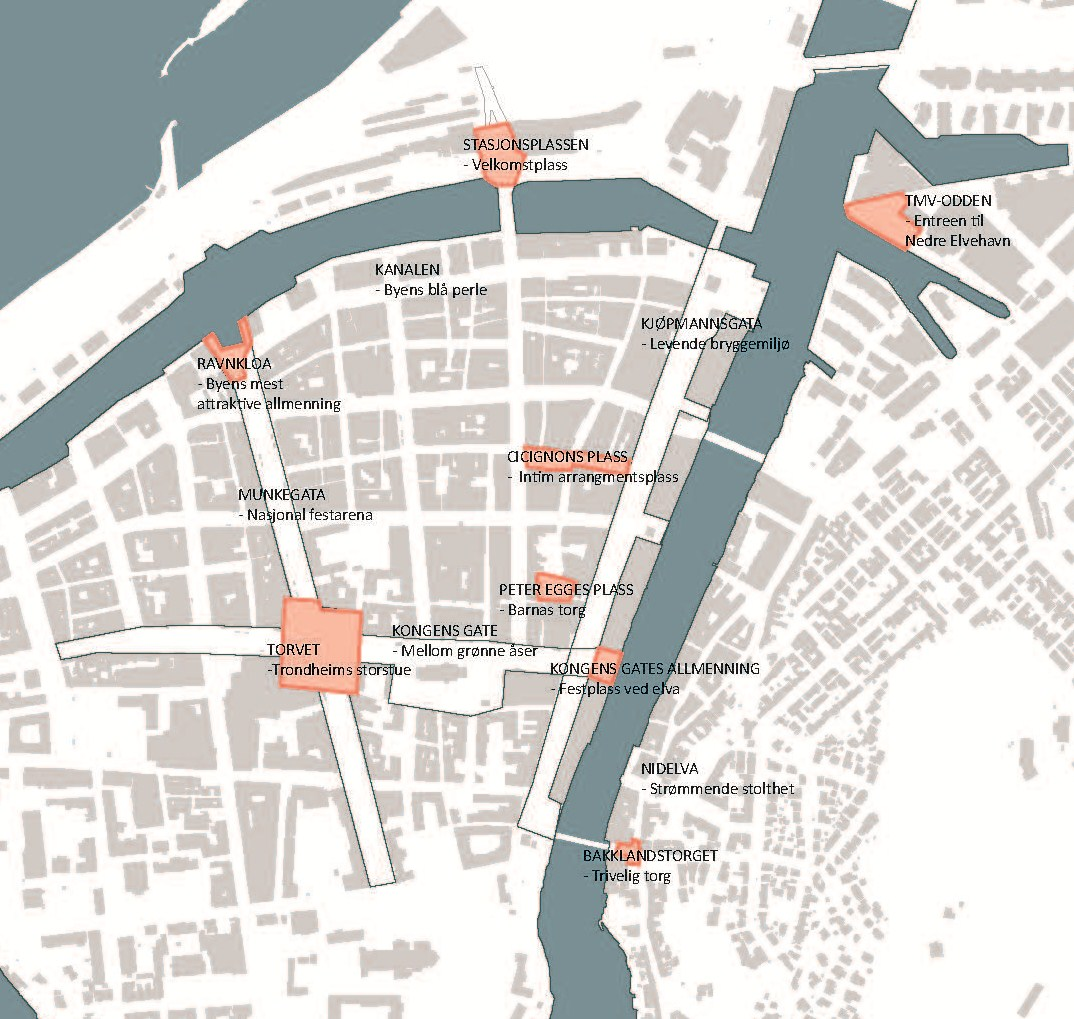 Sentrumsprosjektet Gjennom det nasjonale prosjektet Fremtidens byer ble det i Trondheim laget et sentrumsprosjekt som etablerte et samarbeid mellom kommunen og næringslivet fra 2012.