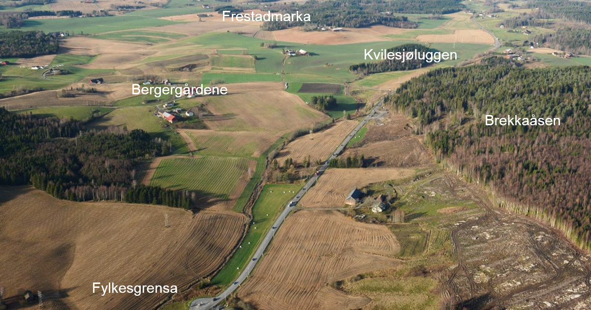 Planbeskrivelse Ski kommune 26 Området framstår som et sammenhengende kulturlandskap med innslag av de litt større skogsområdene Grytelandskogen/Prestegårdskogen og Frestadmarka.