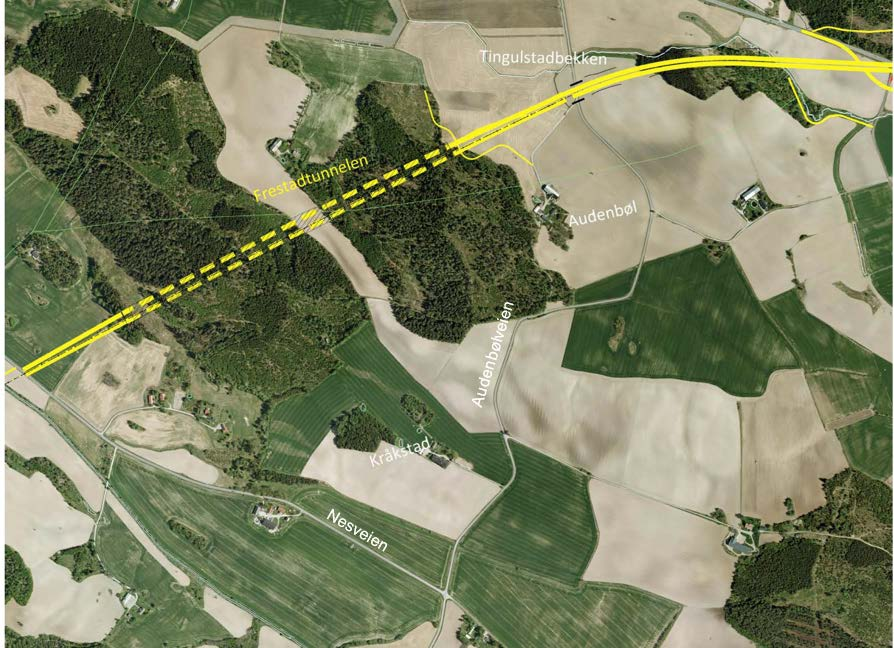 Planbeskrivelse Ski kommune 48 Etter å ha gjennomført supplerende geotekniske undersøkelser viser det seg at det er vanskelig å få til fjelltunnelene dersom linja heves som forutsatt i alternativ 2.