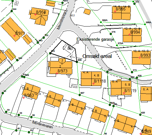 Sak 72/16 Vurdering: Marmorveien inngår i reguleringsplanen for Fjellheim. Det omsøkte arealet er i reguleringsplanen avsatt som lekeplass/ felles trafikkområde.