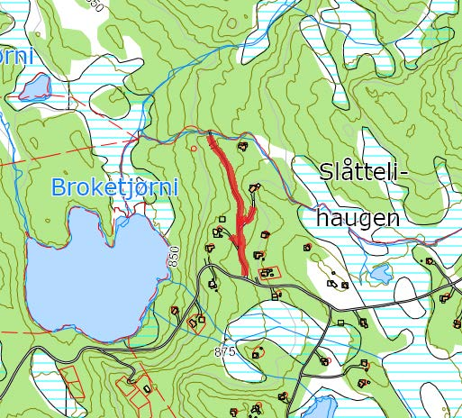 118. Slåttelihaugen nord Første hytteveg v/ Slåttelihaugen Navneforslag: