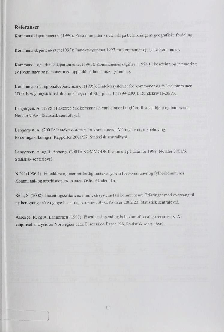 Referanser Kommunaldepartementet (1990): Personminutter - nytt mål på befolkningens geografiske fordeling. Kommunaldepartementet (1992): Inntektssystemet 1993 for kommuner og fylkeskommuner.