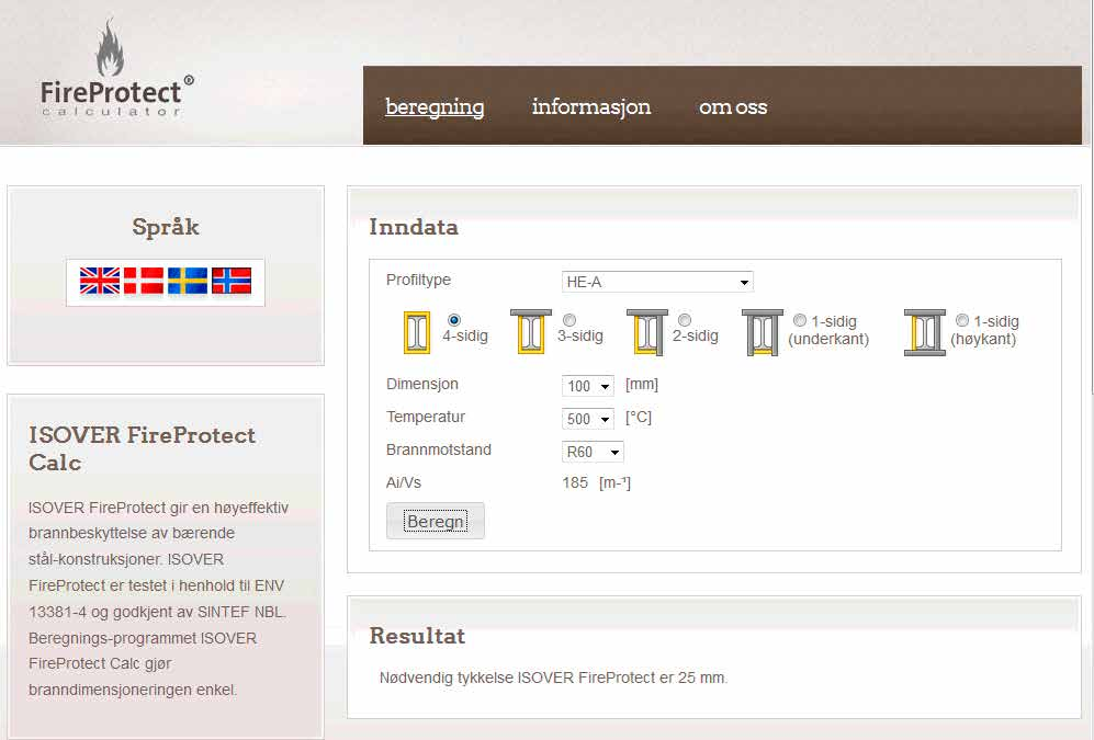 Beregningsprogram - ISOVER FireProtect Calc På vår hjemmeside glava.