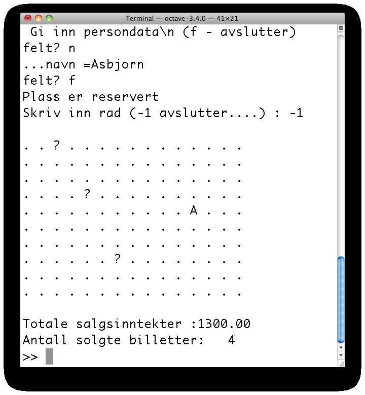 37 Valg av datastruktur En person representeres som en struktur med feltene: 38 navn: Ola Normann adresse: Trondhjemsv 12 sesongkort: Ja gruppeid: (tomt) Gjør om salen til et array av struct og