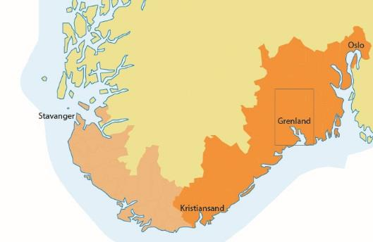 3 Bakgrunn Konseptvalgutredningen skal vurdere en mulig sammenkobling av Sørlandsbanen og Vestfoldbanen, fra Grenland sørøst i Telemark fylke, til vestre del av Aust-Agder.