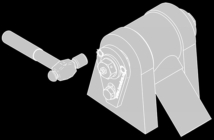 1.4/ Assemble the components. Komponenter monteres. 1.5/ When positioning screw is used, be aware to align the positioning screw and the threaded hole in the support.
