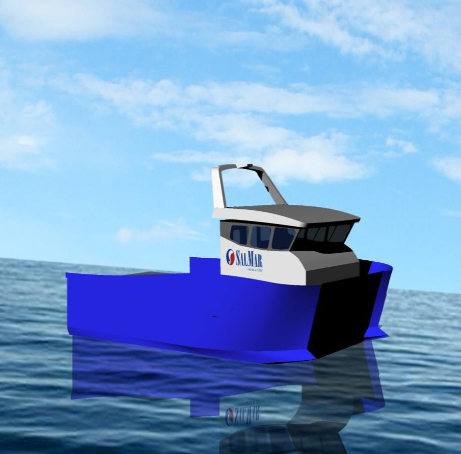 Den nye oljen Salmar / Ørnli Slip - World s first battery powered workboat for fish farming