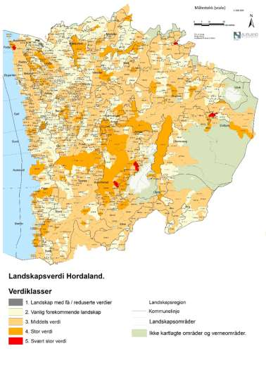 Vurdering av karakterområder etter landskapstype Relativ verdi innenfor landskapstyper Kriterier: Representativitet