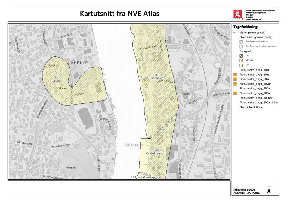 Lahelle Vest Geotekniske grunnundersøkelser Områdestabilitet Geotekniske beregninger og vurderinger multiconsult.no Figur 1 1 Faresonekart Faregrad (www.skrednett.