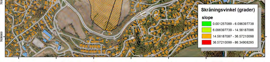 Vedlegg M, side 3 Figur M2: Oversiktskart med skråningsvinkel utenfor kvikkleiresonen Saksvik, Trondheim kommune. 40 P2 Dybde (m) 20 0-20 ca.
