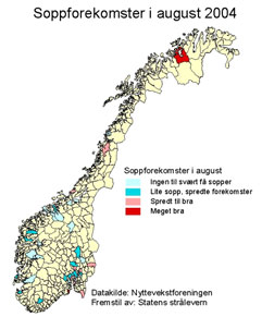 4.4 Soppforekomster I 2003 var det et kronår for sopp i Trøndelag, Nordland, Møre og Romsdal og Sogn og Fjordane.