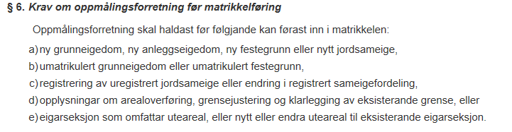 Oppretting og endring - sakstyper i matrikkelloven Endring av eksisterende enhet Følgende sakstyper i matrikkellova: sammenslå