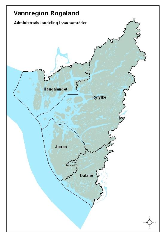 VANNREGION ROGALAND VANNOMRÅDE: JÆREN DALANE RYFYLKE HAUGALANDET Kommuner der hele eller større deler av kommunen ligger innenfor vannområdet Bjerkreim Eigersund Sokndal Lund Haugesund Karmøy Tysvær