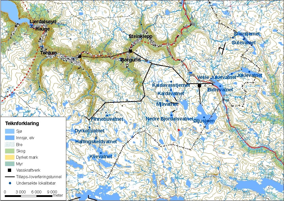 . Østfold Energi Ved prøvefisket i 7 vart det undersøkt vatn i Lærdal (figur 8).