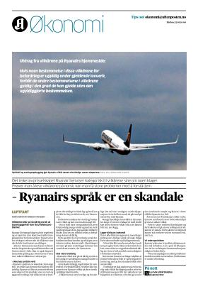 Del noruego al español: - Ryanairs språk er en skandale 1 Ryanair får mange klager på sitt regelverk og er kjent for sine kontroversielle fremgangsmåter for kostnadskutt.