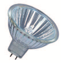 SUPERIA 50. GU5,3-12V Kaldtlys, 66% av varmen som produseres stråler gjennom baksiden av lampen. Kan dimmes med egnet dimmer for bruk sammen med transformator.