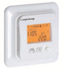 TERMOSTAT FOR INNFELLING COMFORTTEMP Elektronisk termostat m/gulvføler Rele-utgangen skrus av/på med en koblingsdifferanse på bare 0,5 C.