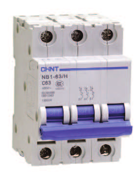 3-POL AUTOMATSIKRINGER CHINT 10kA MCB. NB1 er en av verdens mest solgte automatsikringer. Tilkobling både for pin og gaffel. Samleskinne på begge sider.