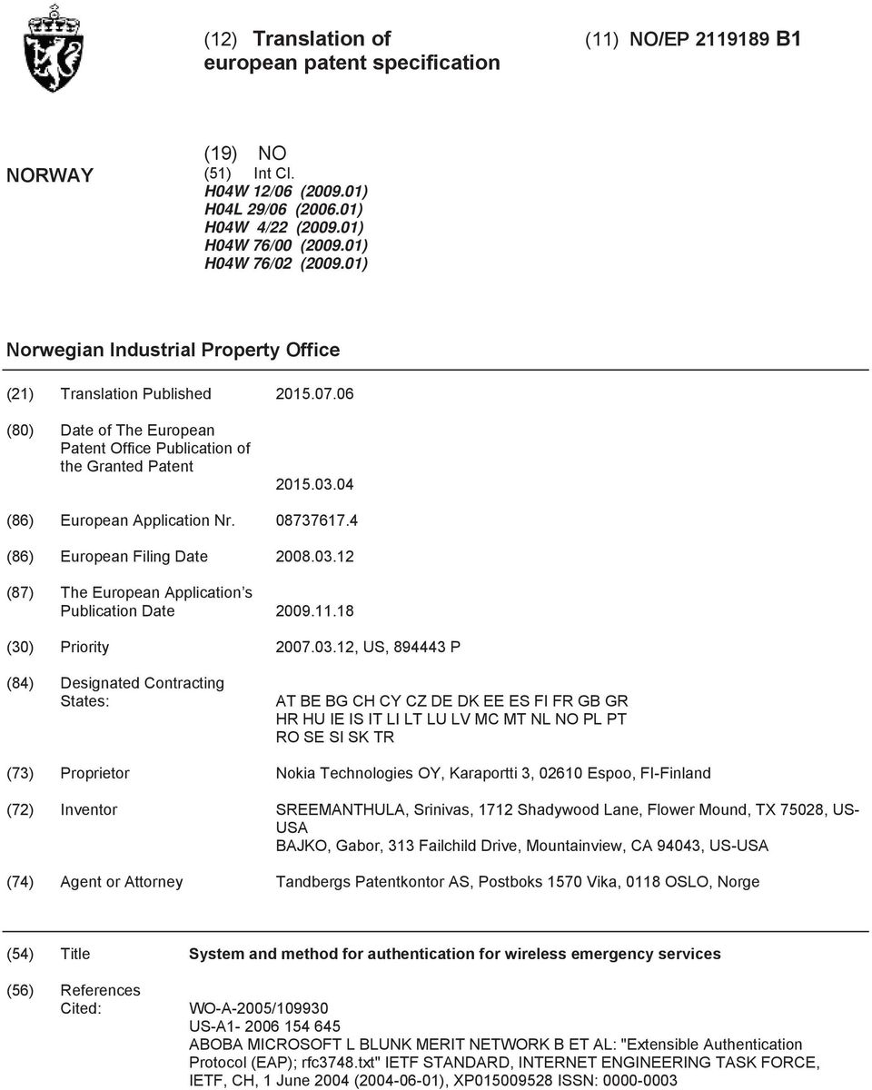 4 (86) European Filing Date 08.03.