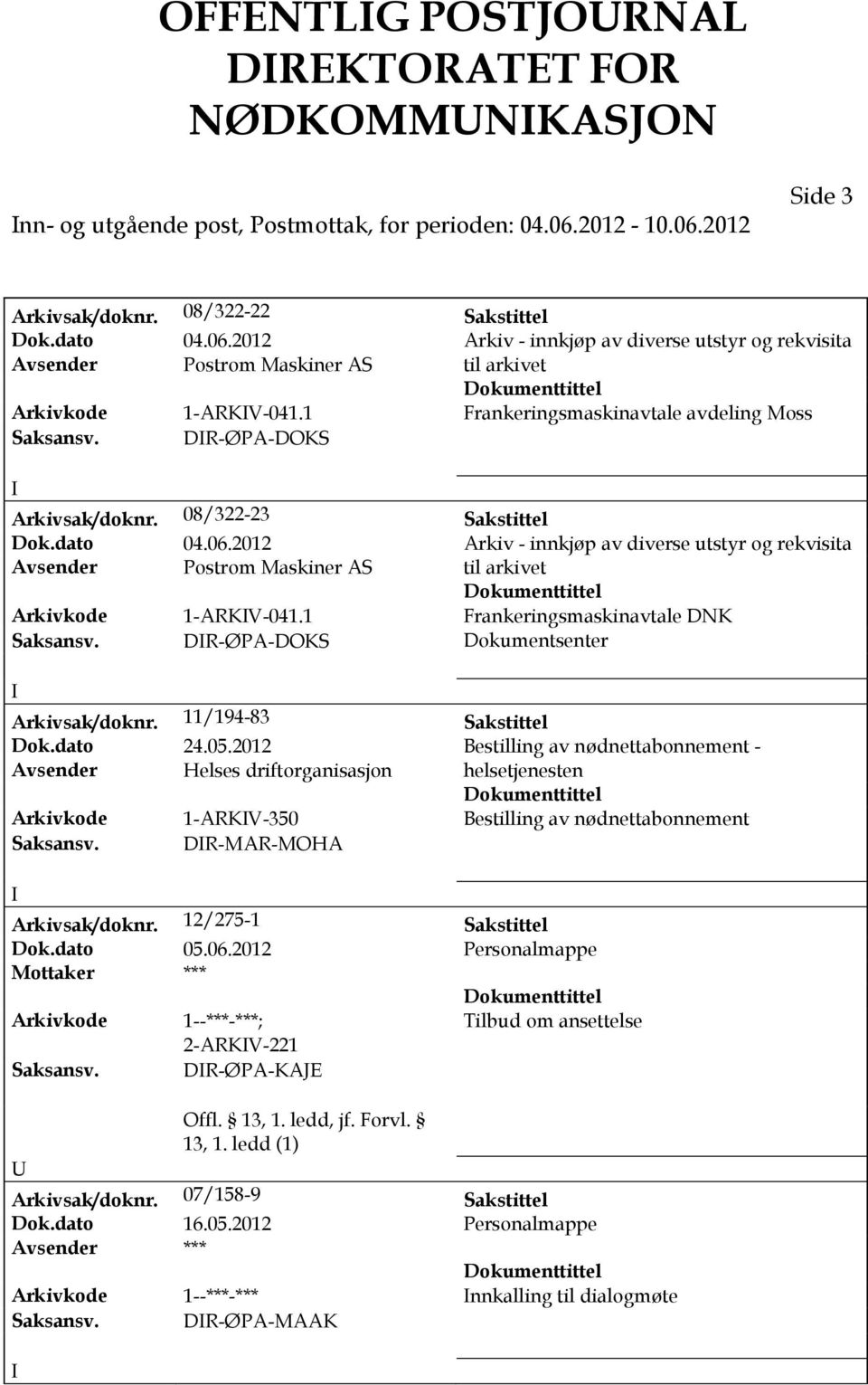 1 Frankeringsmaskinavtale avdeling Moss Saksansv. DR-ØPA-DOKS Arkivsak/doknr. 08/322-23 Sakstittel Dok.dato 04.06.