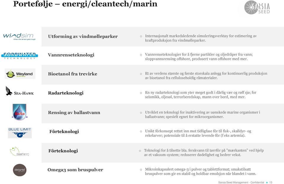 Bioetanol fra trevirke o Et av verdens største og første storskala anlegg for kontinuerlig produksjon av bioetanol fra celluloseholdig råmaterialer.