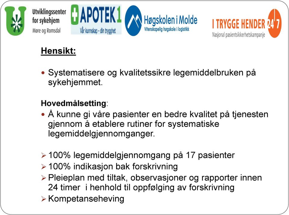 for systematiske legemiddelgjennomganger.