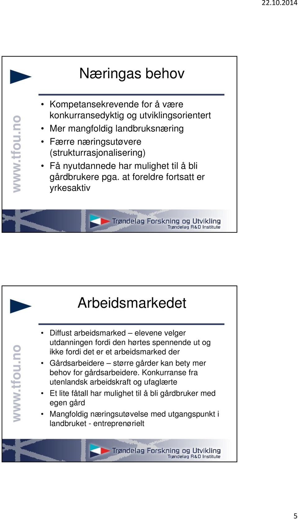 at foreldre fortsatt er yrkesaktiv Arbeidsmarkedet Diffust arbeidsmarked elevene velger utdanningen fordi den hørtes spennende ut og ikke fordi det er et