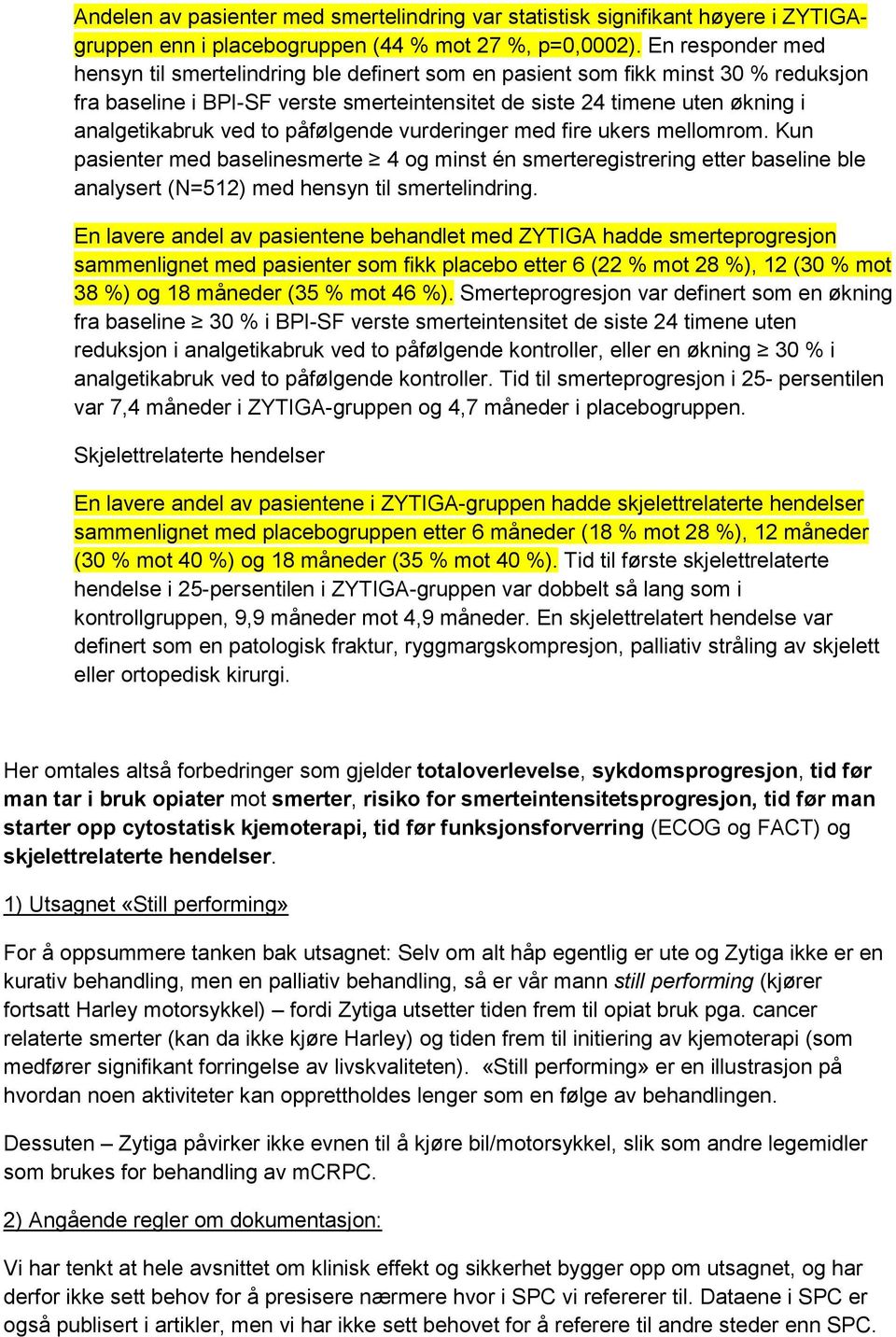 to påfølgende vurderinger med fire ukers mellomrom. Kun pasienter med baselinesmerte 4 og minst én smerteregistrering etter baseline ble analysert (N=512) med hensyn til smertelindring.