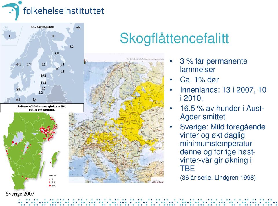 5 % av hunder i Aust- Agder smittet Sverige: Mild foregående vinter og
