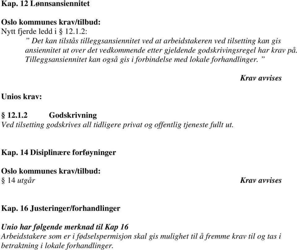 .1.2: Det kan tilstås tilleggsansiennitet ved at arbeidstakeren ved tilsetting kan gis ansiennitet ut over det vedkommende etter gjeldende godskrivingsregel