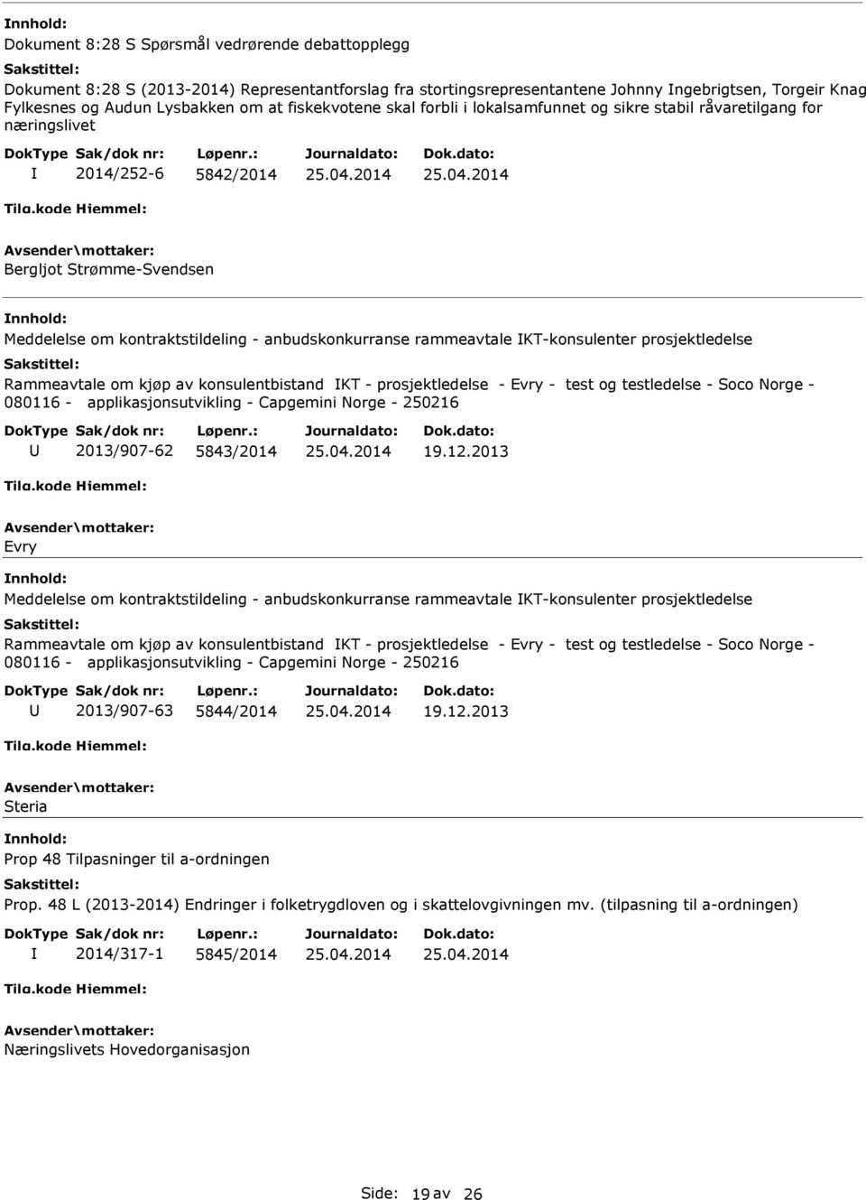 rammeavtale KT-konsulenter prosjektledelse Rammeavtale om kjøp av konsulentbistand KT - prosjektledelse - Evry - test og testledelse - Soco Norge - 080116 - applikasjonsutvikling - Capgemini Norge -
