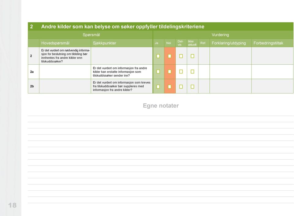 2a Er det vurdert om informasjon fra andre kilder kan erstatte informasjon som tilskuddssøker sender inn?