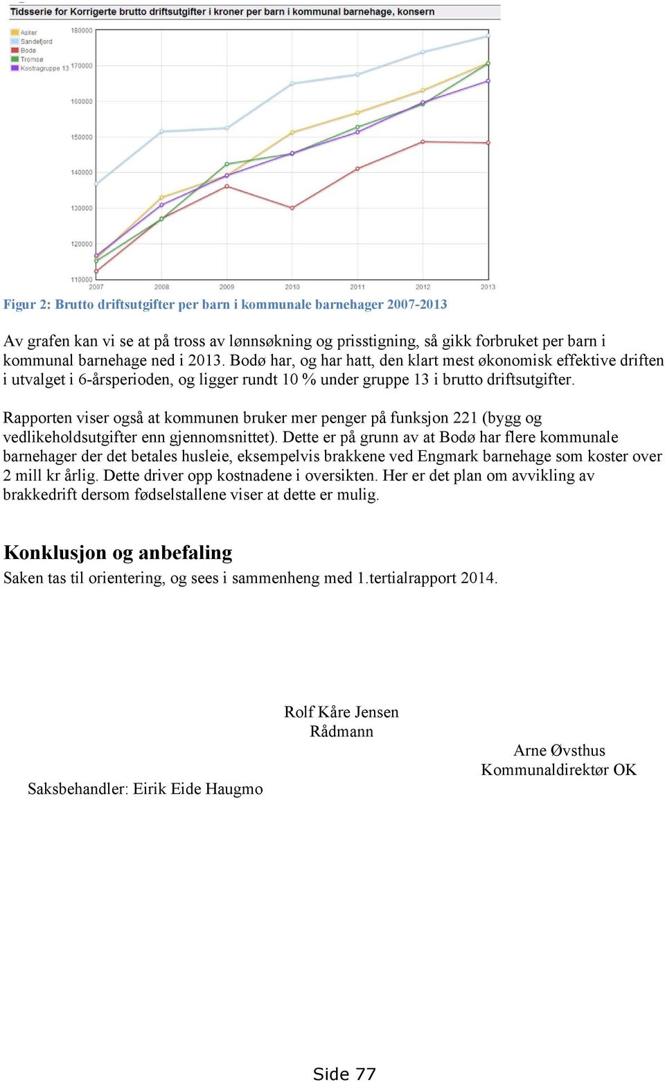 Rapporten viser også at kommunen bruker mer penger på funksjon 221 (bygg og vedlikeholdsutgifter enn gjennomsnittet).