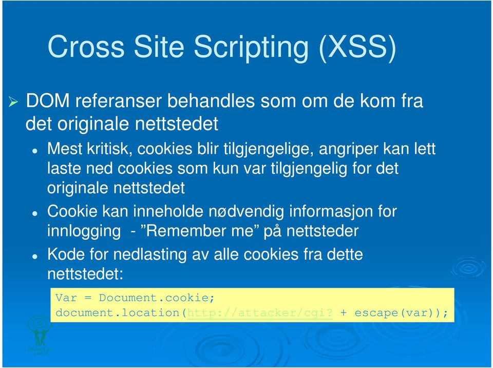 nettstedet Cookie kan inneholde nødvendig informasjon for innlogging - Remember me på nettsteder Kode for