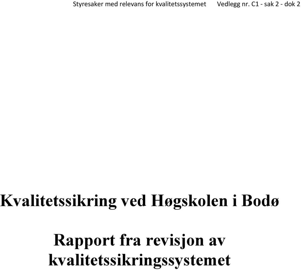 Rapport fra revisjon