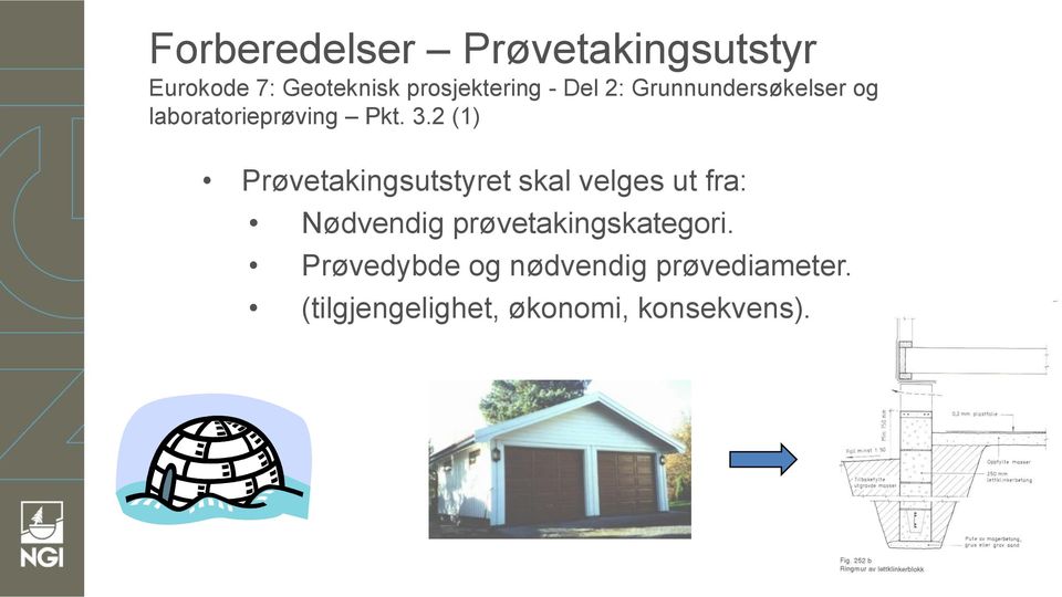 2 (1) Prøvetakingsutstyret skal velges ut fra: Nødvendig