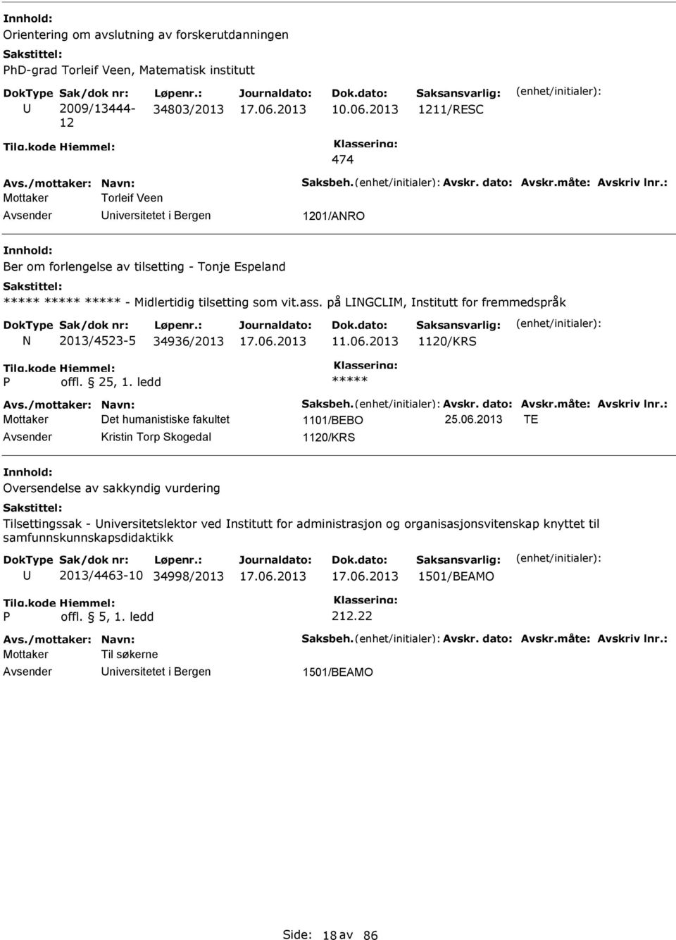 på LGCLM, nstitutt for fremmedspråk 2013/4523-5 34936/2013 11.06.