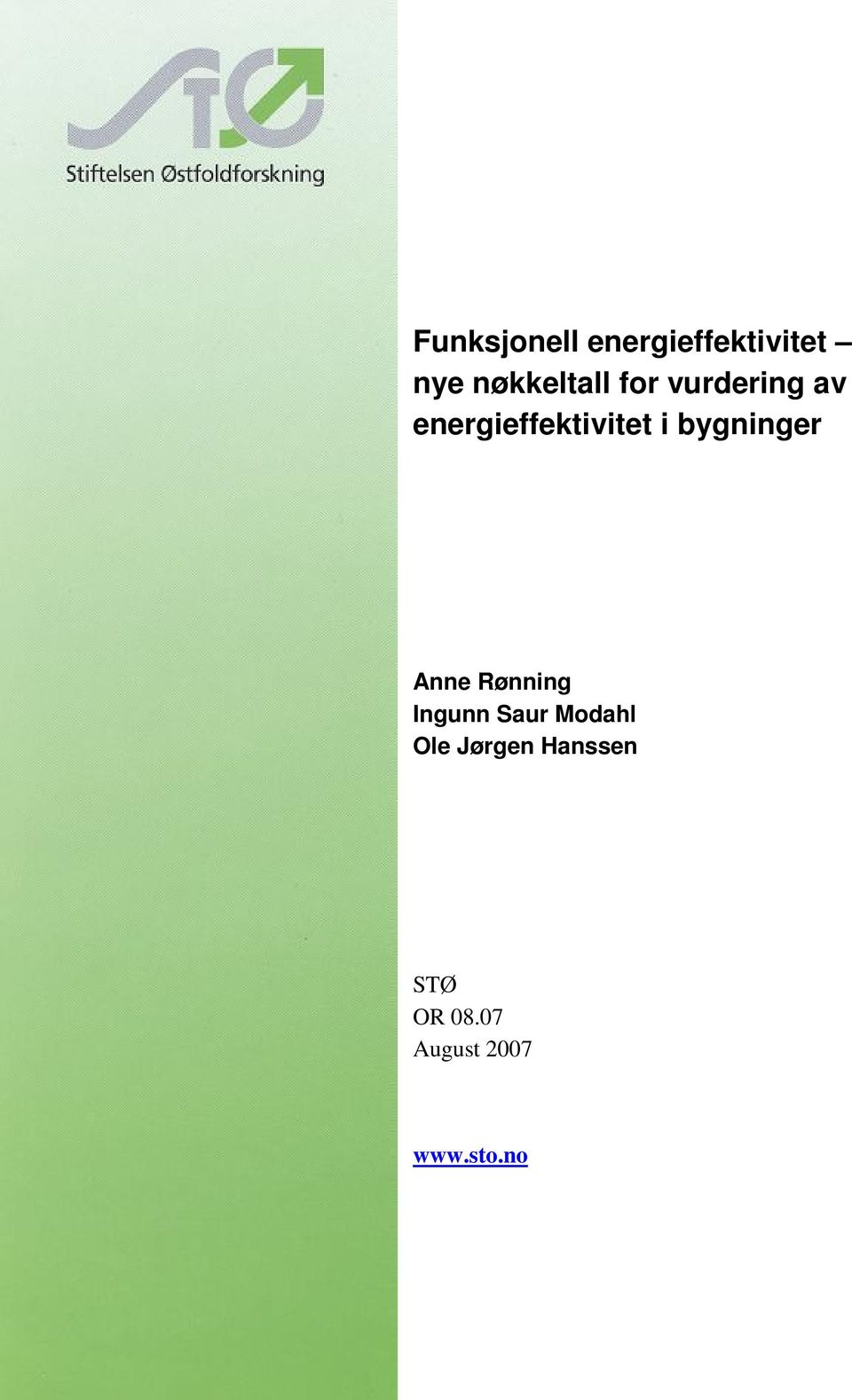 energieffektivitet i bygninger Anne Rønning