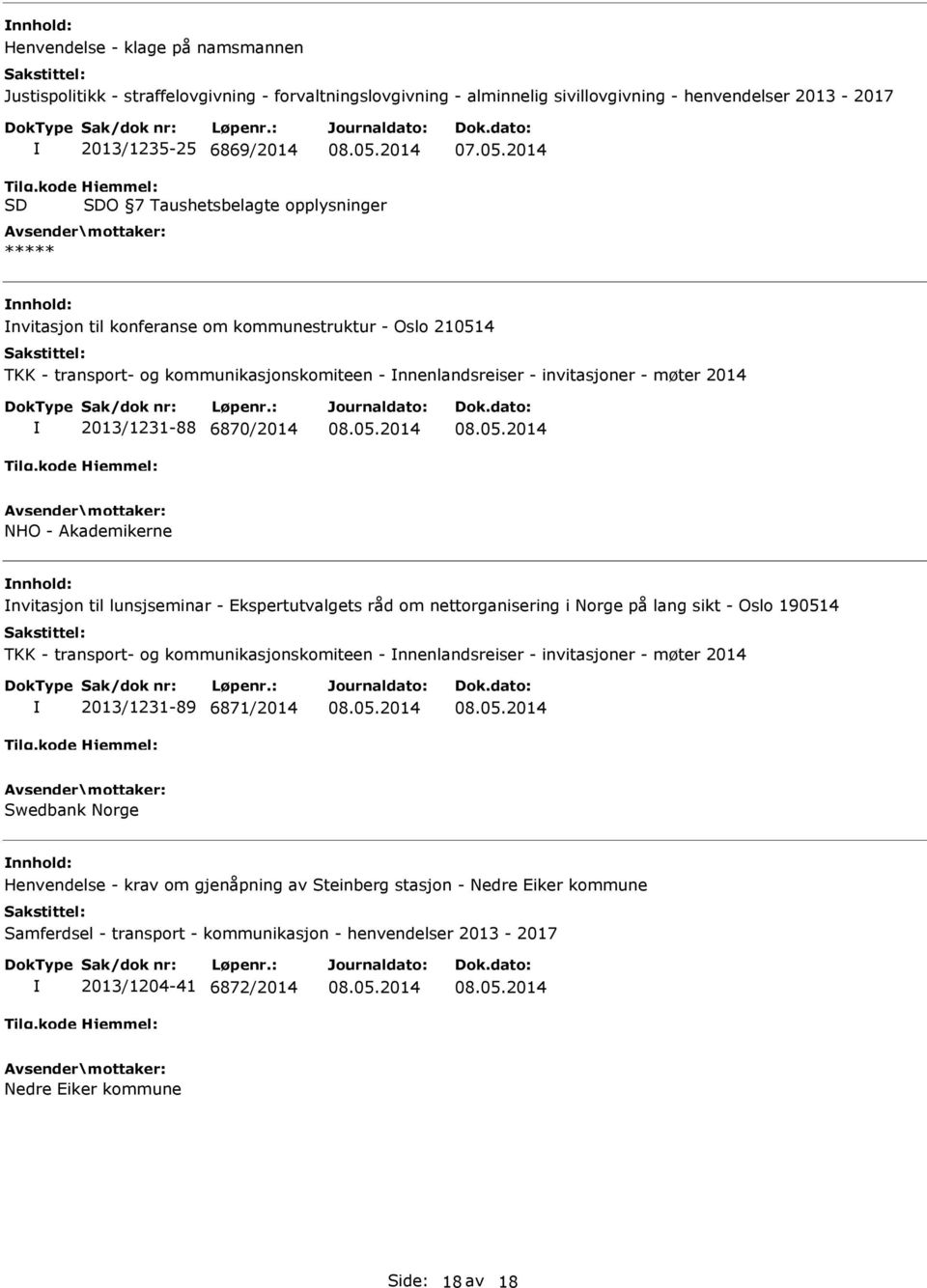 Akademikerne nvitasjon til lunsjseminar - Ekspertutvalgets råd om nettorganisering i Norge på lang sikt - Oslo 190514 TKK - transport- og kommunikasjonskomiteen - nnenlandsreiser - invitasjoner -