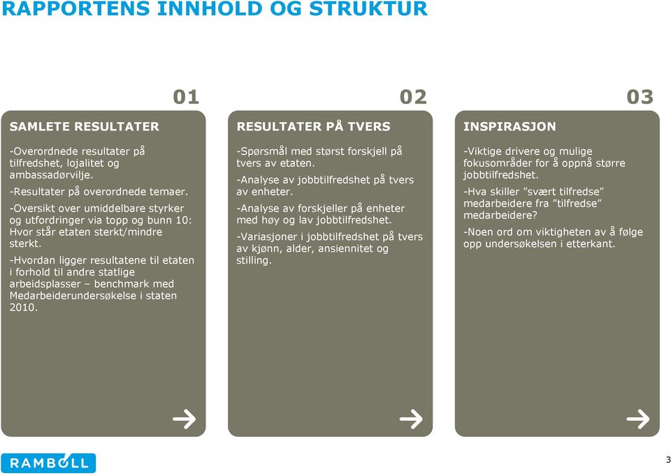 -Hvordan ligger resultatene til etaten i forhold til andre statlige arbeidsplasser benchmark med Medarbeiderundersøkelse i staten 2010.