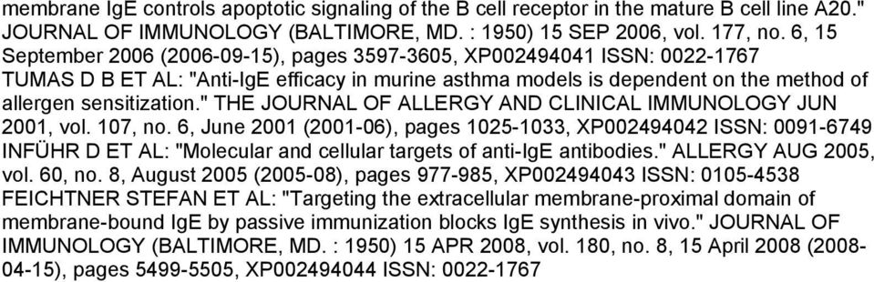 " THE JOURNAL OF ALLERGY AND CLINICAL IMMUNOLOGY JUN 2001, vol. 7, no.