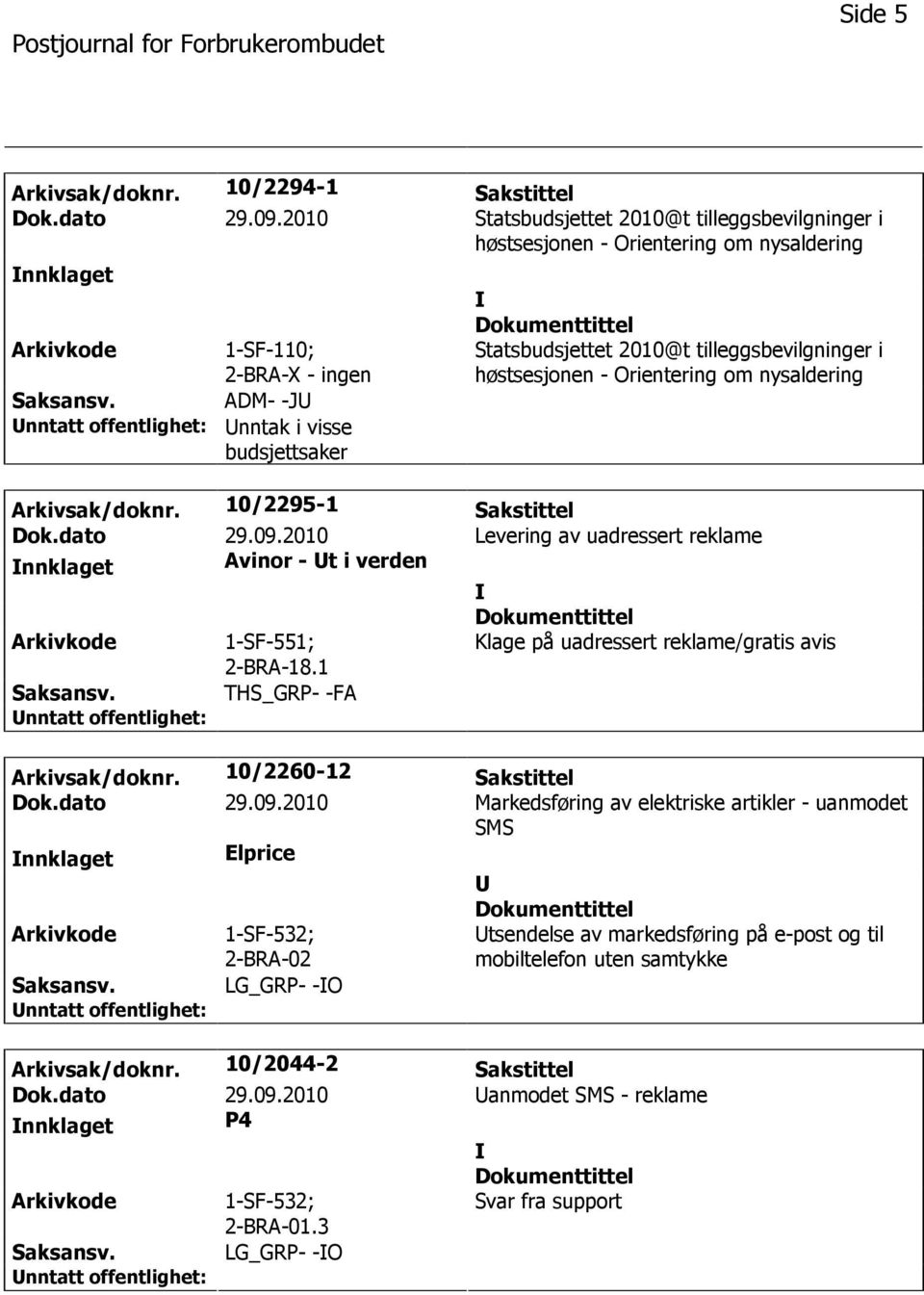 tilleggsbevilgninger i høstsesjonen - Orientering om nysaldering Arkivsak/doknr. 10/2295-1 Sakstittel Dok.dato 29.09.