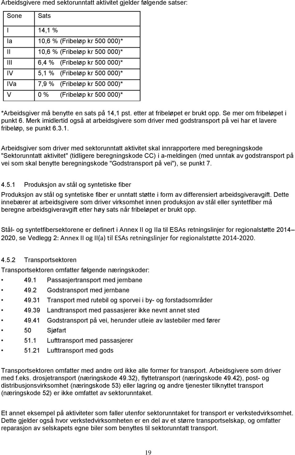 Merk imidlertid også at arbeidsgivere som driver med godstransport på vei har et lavere fribeløp, se punkt 6.3.1.