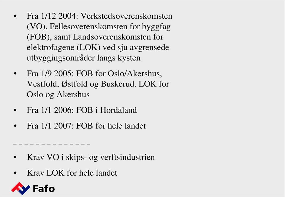 1/9 2005: FOB for Oslo/Akershus, Vestfold, Østfold og Buskerud.