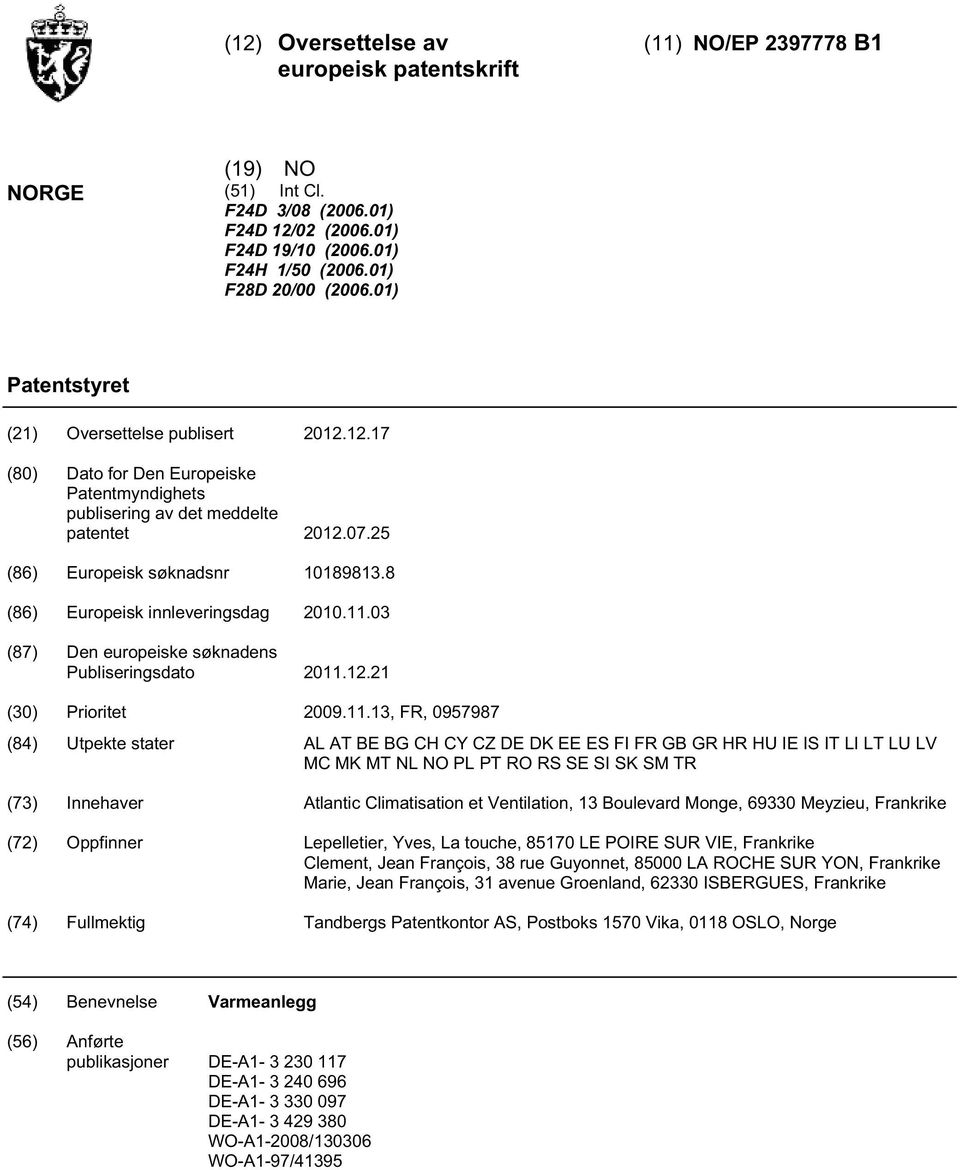 8 (86) Europeisk innleveringsdag.11.